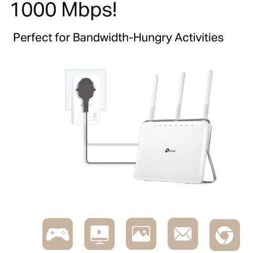 ADAPTOR ΔΙΚΤΥΟΥ ΡΕΥΜΑΤΟΣ TP-LINK TL-PA7017P KIT V4 WHITE 1000Mbps